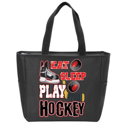 Eat Sleep Play Hockey Zip Tote Bag