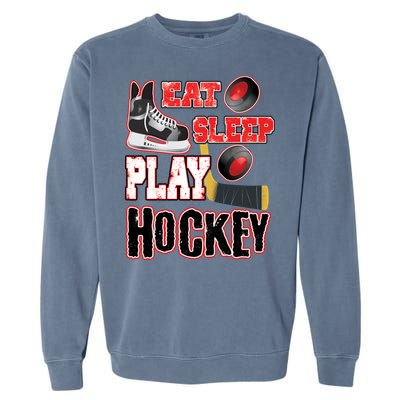 Eat Sleep Play Hockey Garment-Dyed Sweatshirt