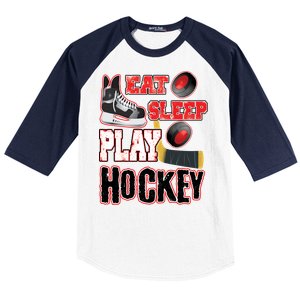 Eat Sleep Play Hockey Baseball Sleeve Shirt