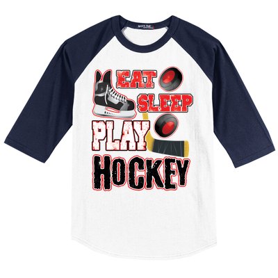 Eat Sleep Play Hockey Baseball Sleeve Shirt