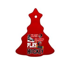 Eat Sleep Play Hockey Ceramic Tree Ornament