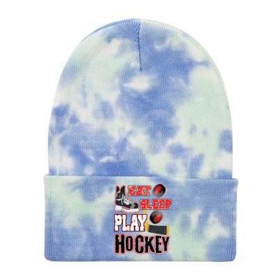 Eat Sleep Play Hockey Tie Dye 12in Knit Beanie