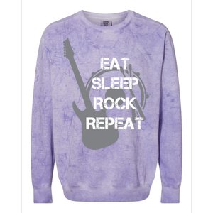 Eat Sleep Rock Repeat Colorblast Crewneck Sweatshirt