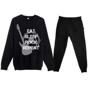 Eat Sleep Rock Repeat Premium Crewneck Sweatsuit Set