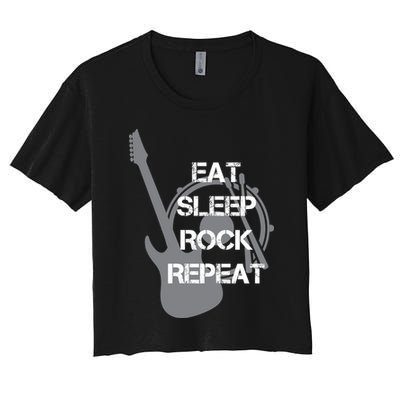 Eat Sleep Rock Repeat Crop Top