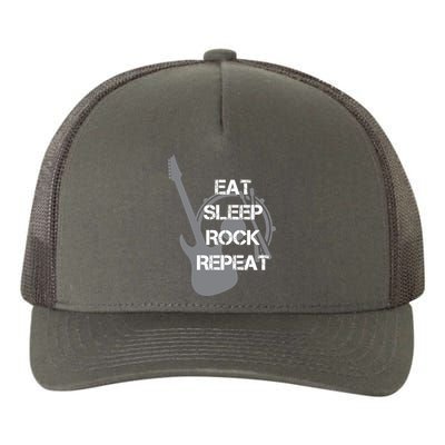 Eat Sleep Rock Repeat Yupoong Adult 5-Panel Trucker Hat