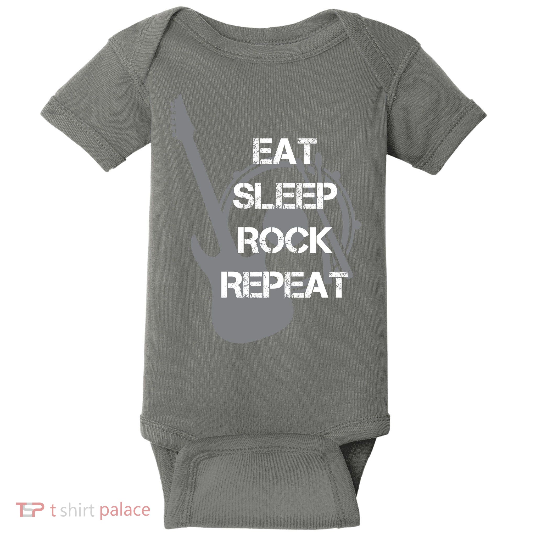 Eat Sleep Rock Repeat Baby Bodysuit