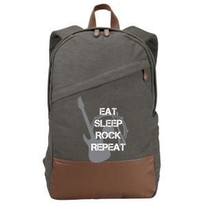 Eat Sleep Rock Repeat Cotton Canvas Backpack