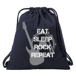 Eat Sleep Rock Repeat Drawstring Bag