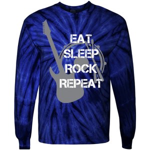 Eat Sleep Rock Repeat Tie-Dye Long Sleeve Shirt