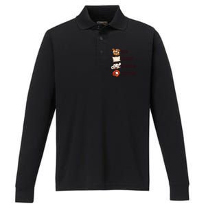 Eat Sleep Smoke Repeat Performance Long Sleeve Polo