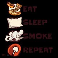 Eat Sleep Smoke Repeat Flatbill Hat