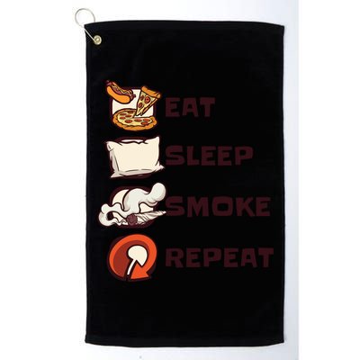 Eat Sleep Smoke Repeat Golf Towel