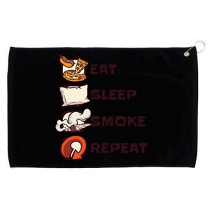 Eat Sleep Smoke Repeat Grommeted Golf Towel