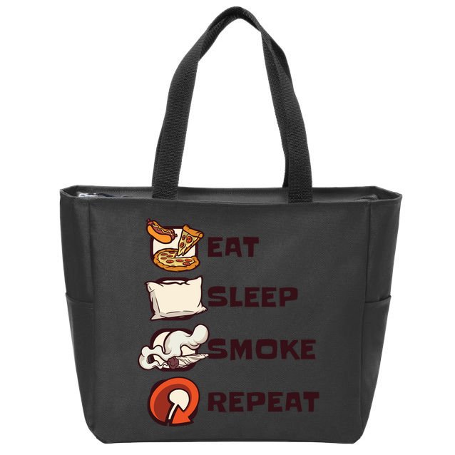 Eat Sleep Smoke Repeat Zip Tote Bag