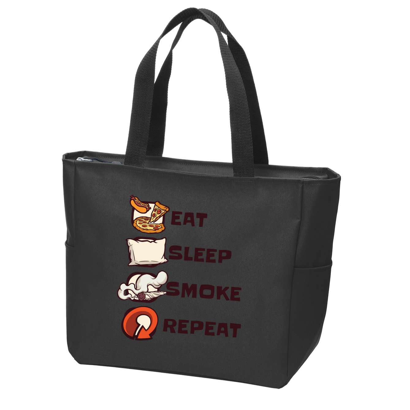Eat Sleep Smoke Repeat Zip Tote Bag