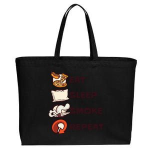 Eat Sleep Smoke Repeat Cotton Canvas Jumbo Tote