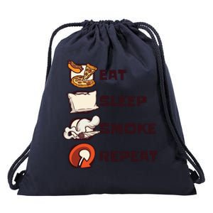 Eat Sleep Smoke Repeat Drawstring Bag