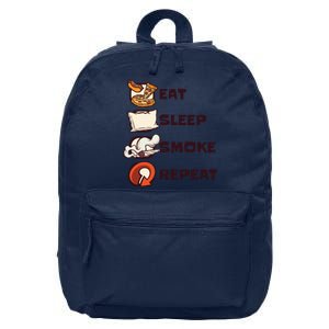 Eat Sleep Smoke Repeat 16 in Basic Backpack