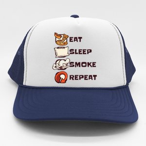 Eat Sleep Smoke Repeat Trucker Hat