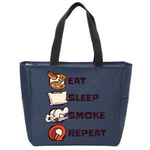 Eat Sleep Smoke Repeat Zip Tote Bag