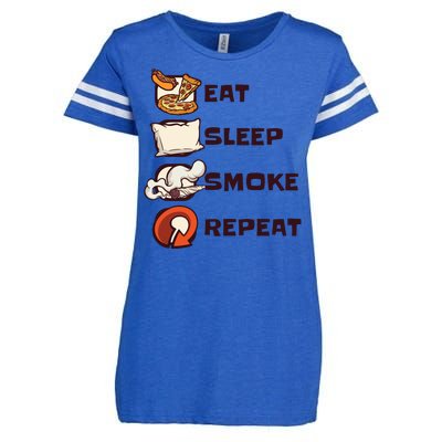 Eat Sleep Smoke Repeat Enza Ladies Jersey Football T-Shirt