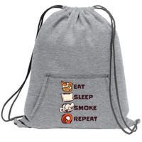 Eat Sleep Smoke Repeat Sweatshirt Cinch Pack Bag