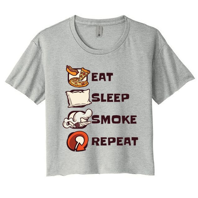 Eat Sleep Smoke Repeat Crop Top