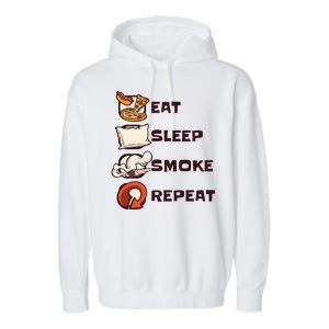 Eat Sleep Smoke Repeat Garment-Dyed Fleece Hoodie