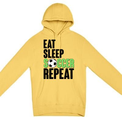 Eat Sleep Soccer Repeat Premium Pullover Hoodie