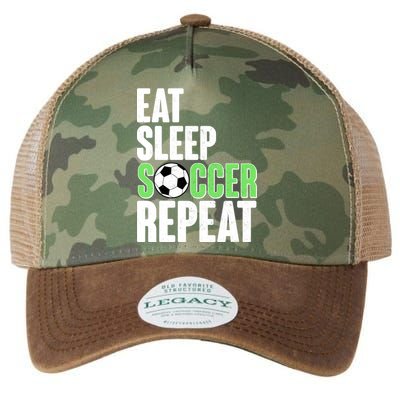 Eat Sleep Soccer Repeat Legacy Tie Dye Trucker Hat