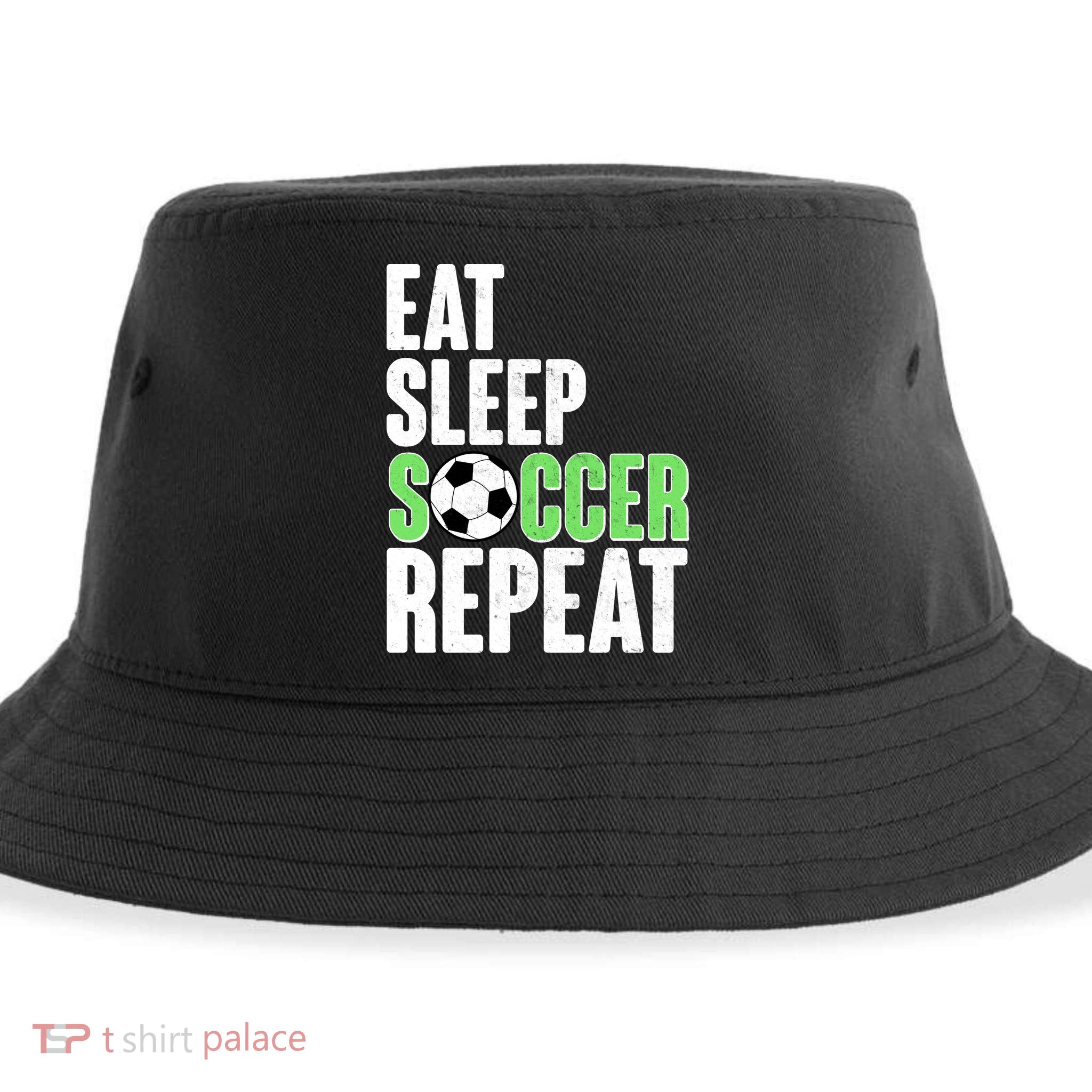 Eat Sleep Soccer Repeat Sustainable Bucket Hat
