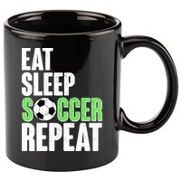 Eat Sleep Soccer Repeat 11oz C Handle Ceramic Mug