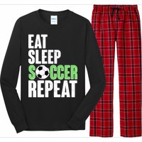 Eat Sleep Soccer Repeat Long Sleeve Pajama Set