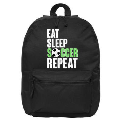 Eat Sleep Soccer Repeat 16 in Basic Backpack