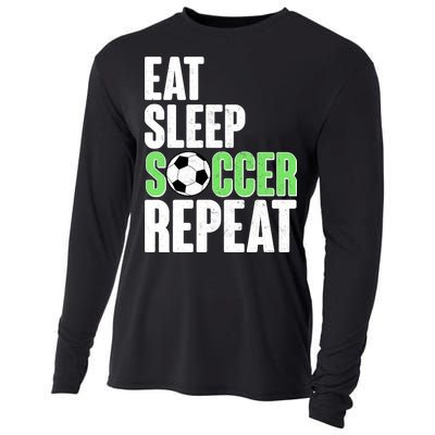 Eat Sleep Soccer Repeat Cooling Performance Long Sleeve Crew