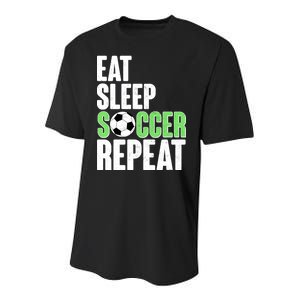 Eat Sleep Soccer Repeat Youth Performance Sprint T-Shirt