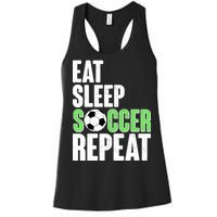 Eat Sleep Soccer Repeat Women's Racerback Tank