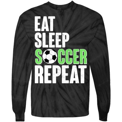 Eat Sleep Soccer Repeat Tie-Dye Long Sleeve Shirt