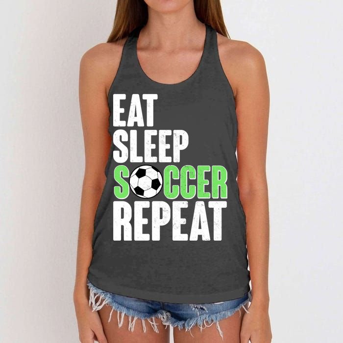 Eat Sleep Soccer Repeat Women's Knotted Racerback Tank