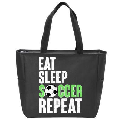 Eat Sleep Soccer Repeat Zip Tote Bag