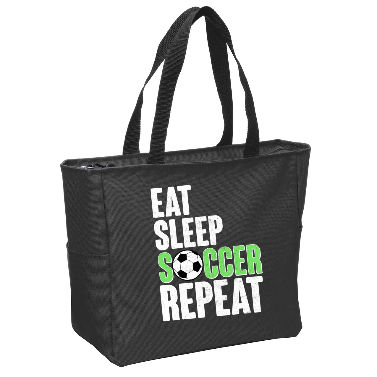 Eat Sleep Soccer Repeat Zip Tote Bag