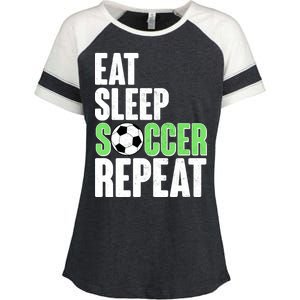 Eat Sleep Soccer Repeat Enza Ladies Jersey Colorblock Tee