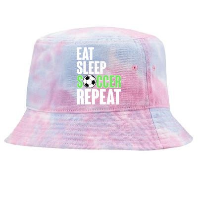 Eat Sleep Soccer Repeat Tie-Dyed Bucket Hat