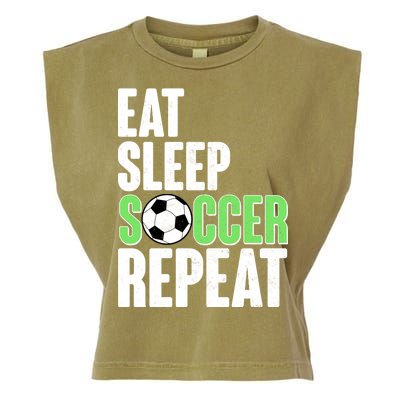 Eat Sleep Soccer Repeat Garment-Dyed Women's Muscle Tee