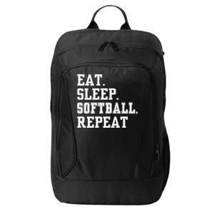 Eat Sleep Softball Repeat City Backpack