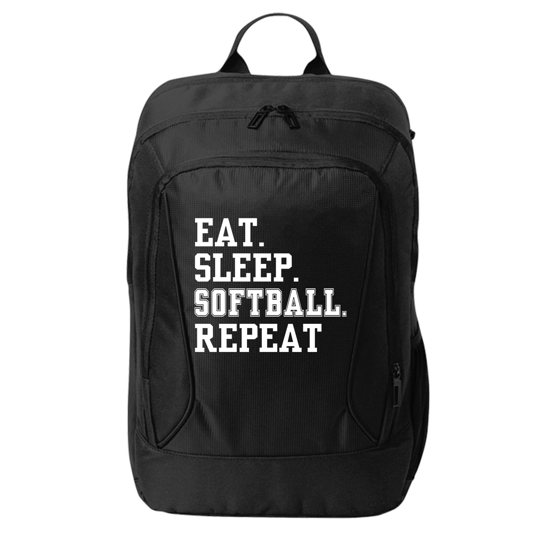Eat Sleep Softball Repeat City Backpack