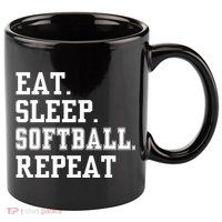 Eat Sleep Softball Repeat 11oz C Handle Ceramic Mug