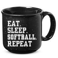 Eat Sleep Softball Repeat 15oz Campfire Ceramic Mug