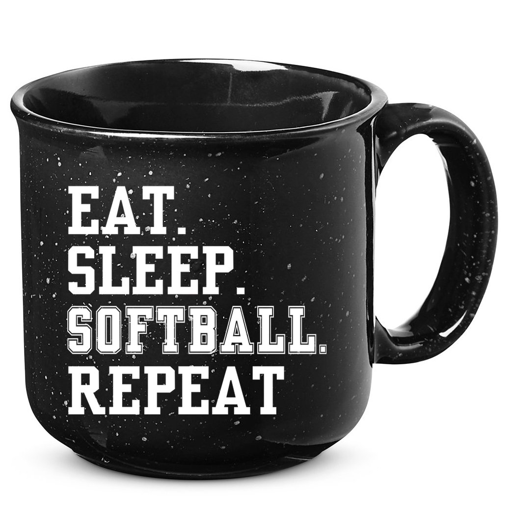 Eat Sleep Softball Repeat 15oz Campfire Ceramic Mug